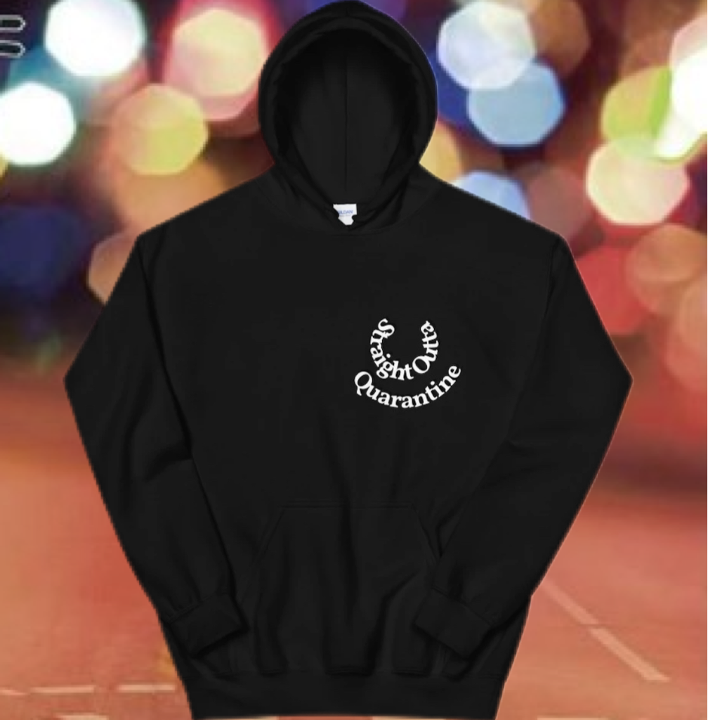 Straight Outta Quarantine Hoodie (unisex) in black color (all sizes) - LaLa Daily Shop